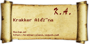 Krakker Aléna névjegykártya